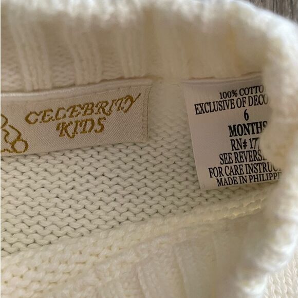 Vintage 2003 Celebrity Kids 6M Christmas Embroidered Snowman Sweater Hat NOS NWT - Picture 5 of 5